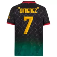 "GIMENEZ" #7 AC Milan Co-Branded Off-White  Soccer Jersey Black - view 1