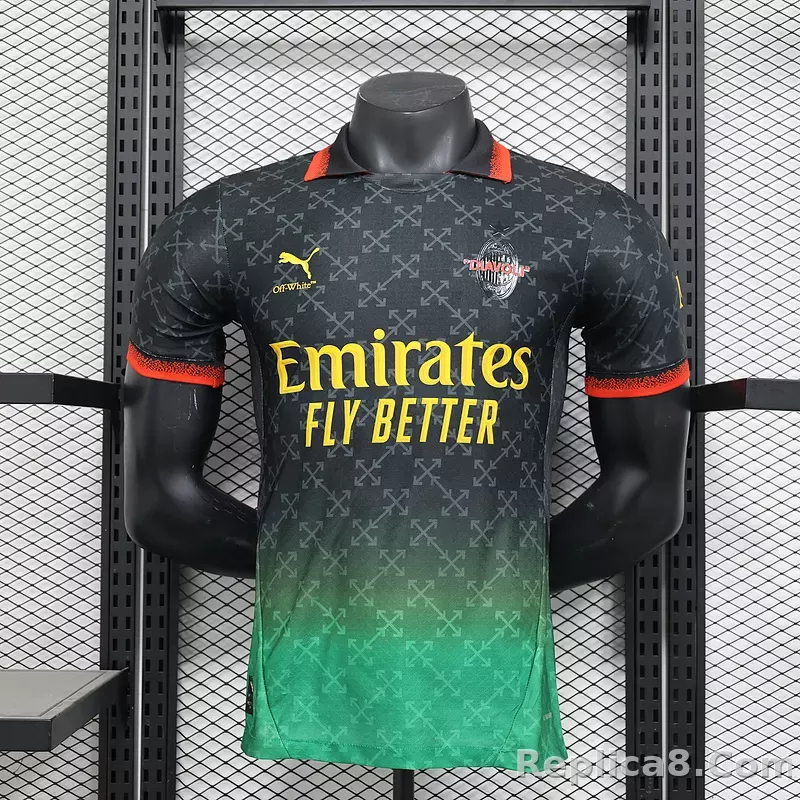 25-26 AC Milan Co-Branded Off-White  Soccer Jersey Black