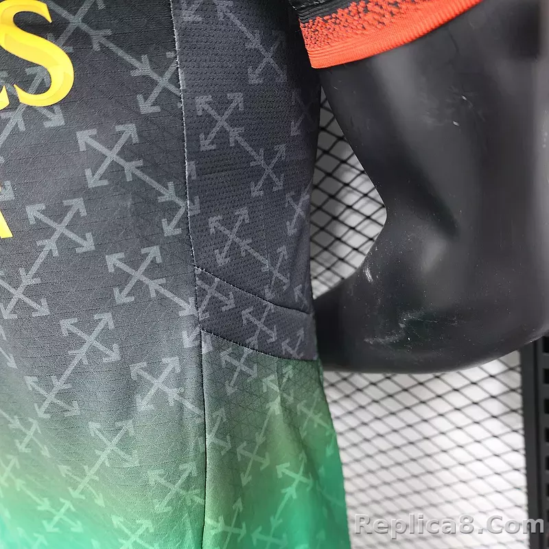 25-26 AC Milan Co-Branded Off-White  Soccer Jersey Black - detail