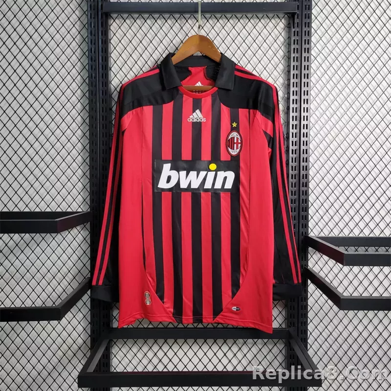 2007-08 AC Milan  Retro Jersey Home Long Sleeve