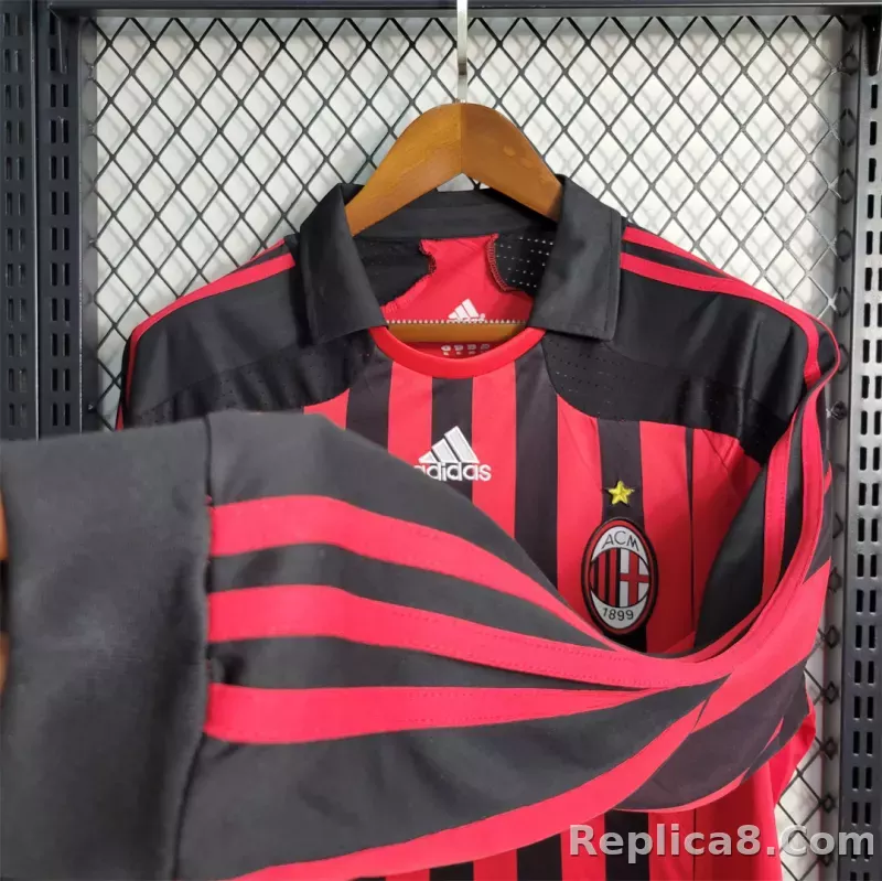 2007-08 AC Milan  Retro Jersey Home Long Sleeve - detail