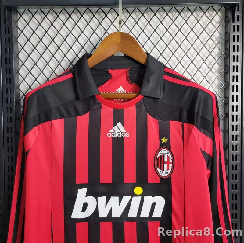 2007-08 AC Milan  Retro Jersey Home Long Sleeve - detail