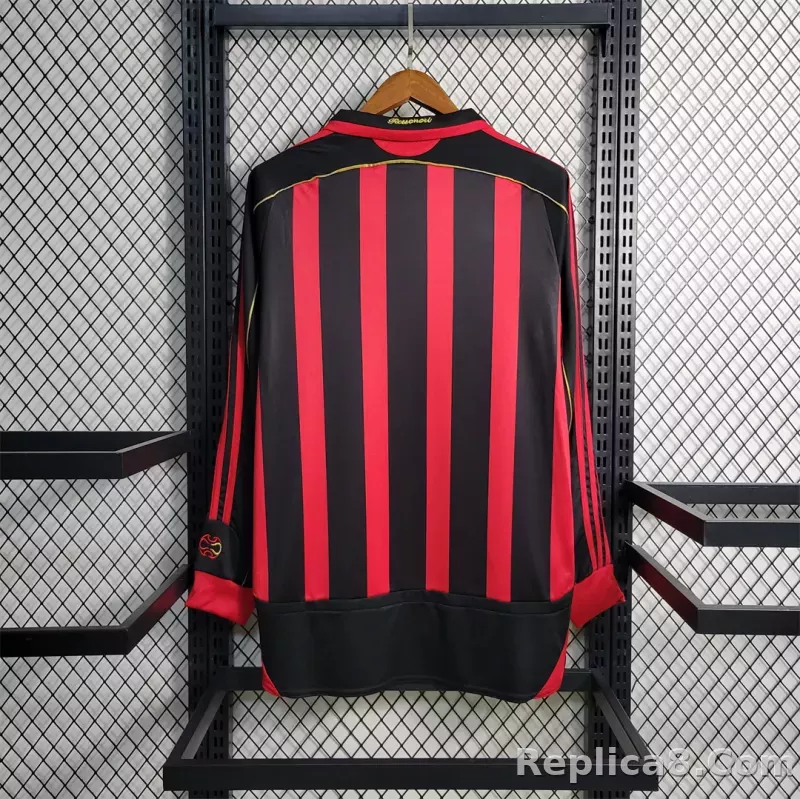 06-07 AC Milan  Retro Jersey Home Long Sleeve - detail