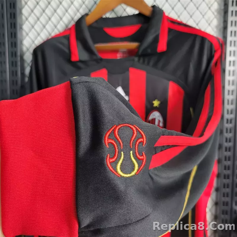 06-07 AC Milan  Retro Jersey Home Long Sleeve - detail