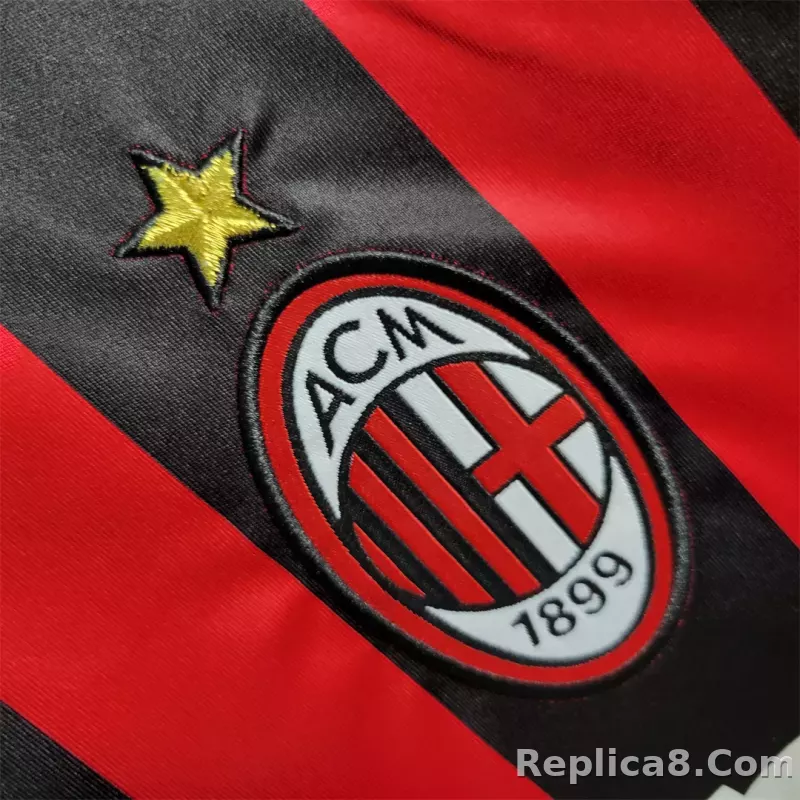 06-07 AC Milan  Retro Jersey Home Long Sleeve - detail