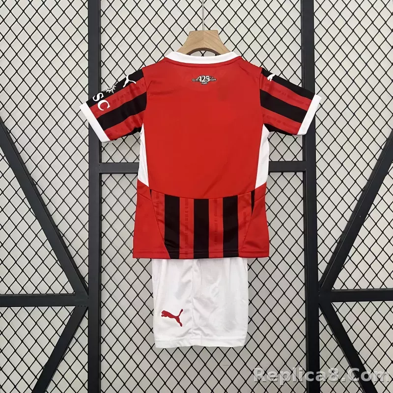 24-25 AC Milan Home Soccer Kids Kit Jersey+Shorts - detail