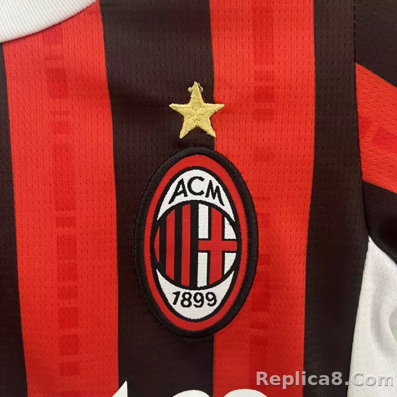 24-25 AC Milan Home Soccer Kids Kit Jersey+Shorts - detail