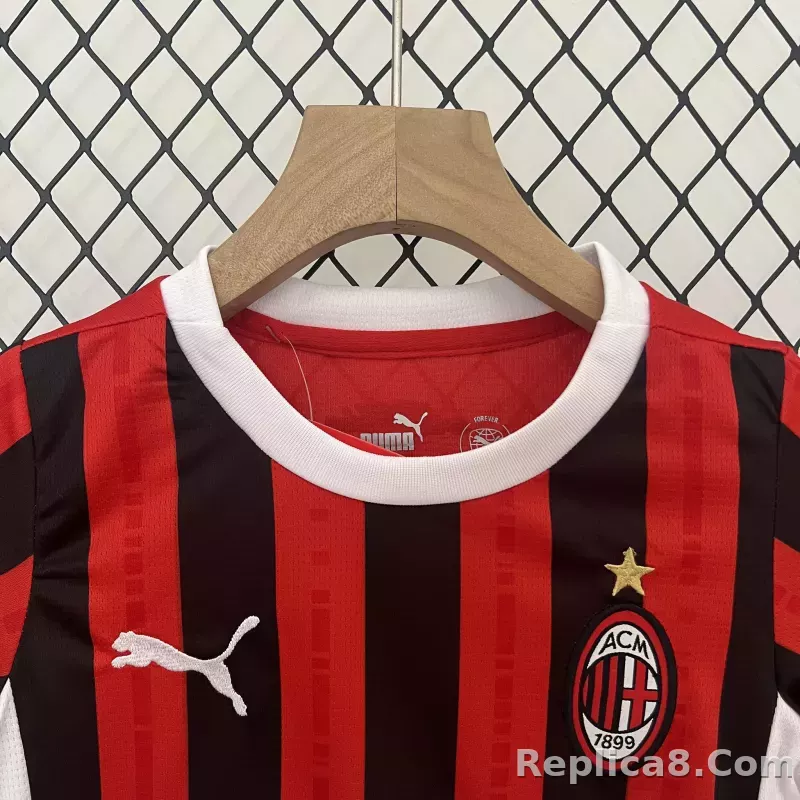 24-25 AC Milan Home Soccer Kids Kit Jersey+Shorts - detail