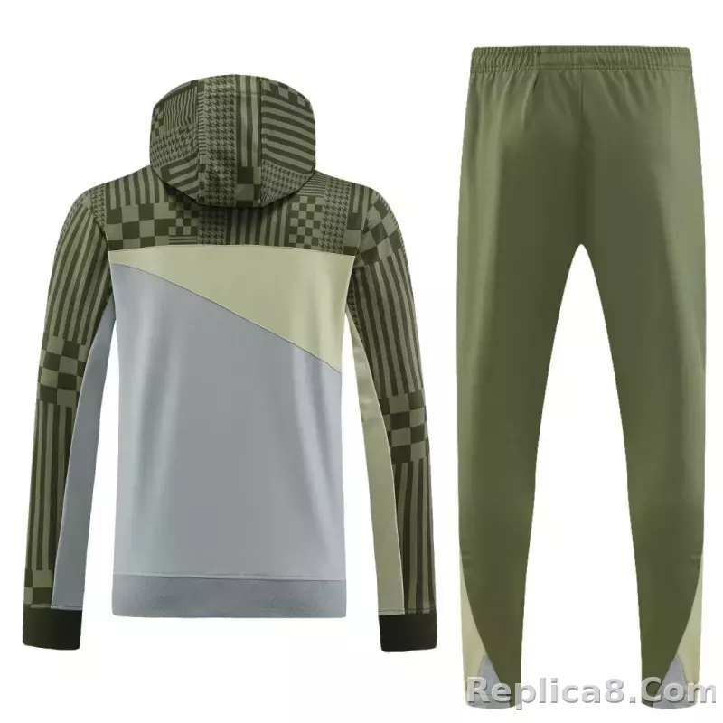 AC Milan Zipper Hoodie Sweat Kit(Top+Pants) Green 2023/24