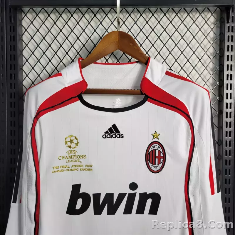 06-07 AC Milan UCL Final Retro Jersey Away Long Sleeve - detail