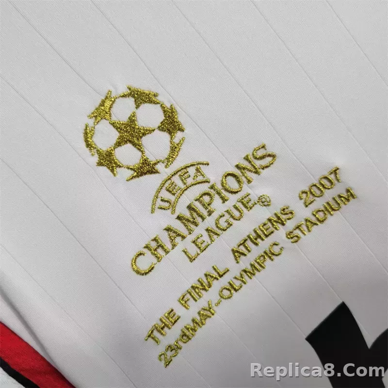 06-07 AC Milan UCL Final Retro Jersey Away Long Sleeve - detail