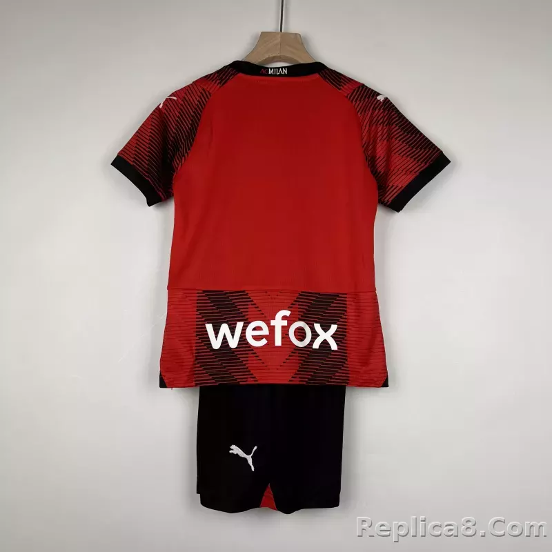 23-24 AC Milan Home Jersey Kids Kit(Jersey+Shorts) - detail