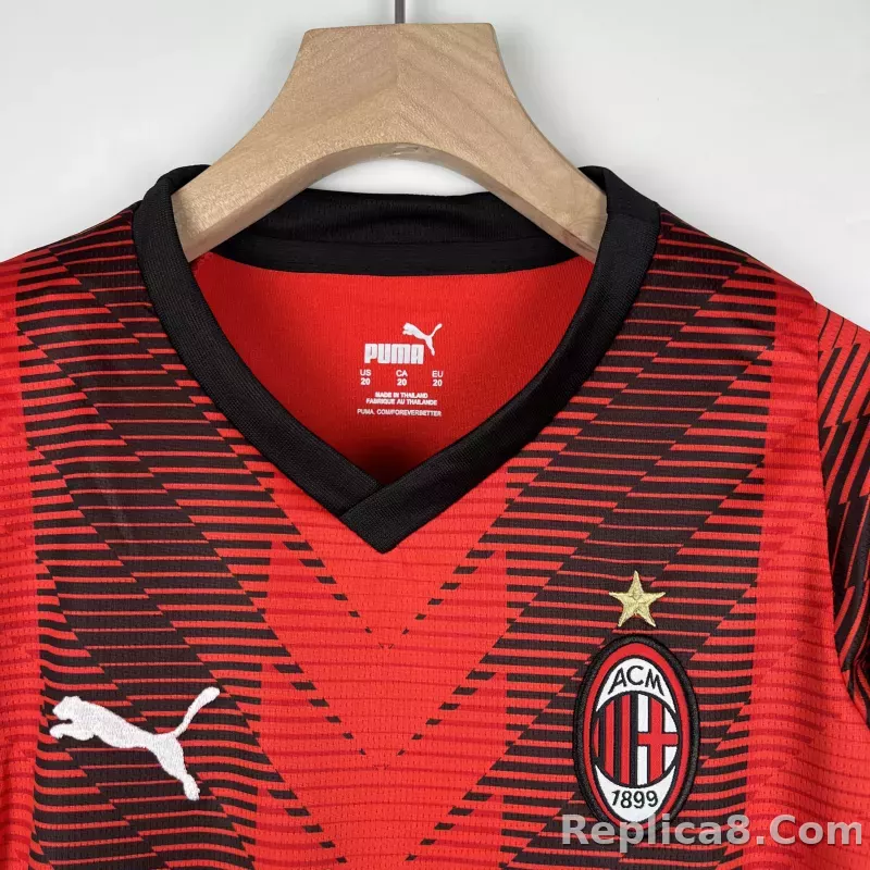 23-24 AC Milan Home Jersey Kids Kit(Jersey+Shorts) - detail