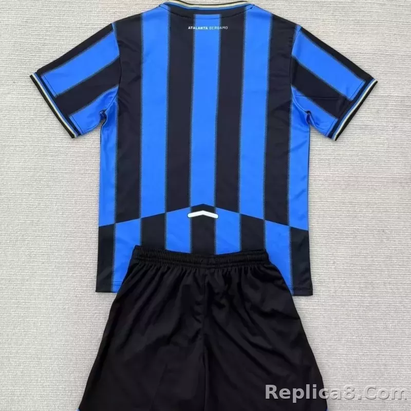 25-26 Atalanta Home Soccer Kids Kit Jersey+Shorts - detail