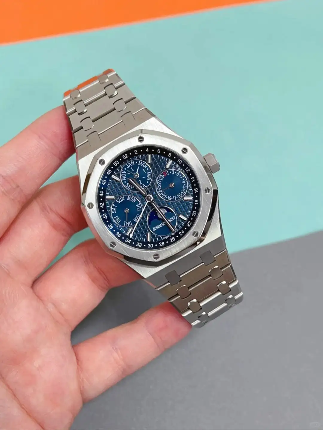 Audemars Piguet Royal Oak Perpetual Calendar Blue 26574ST.OO.1220ST.02 - gallery