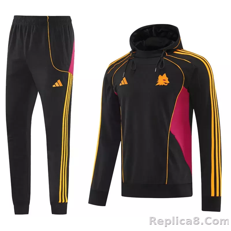 Roma Zipper Sweatshirt Kit(Top+Pants) Black 2025/26 - detail