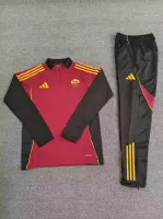 Roma Zipper Sweatshirt Half Zip Kit(Top+Pants) Black 2025/26 - view 1