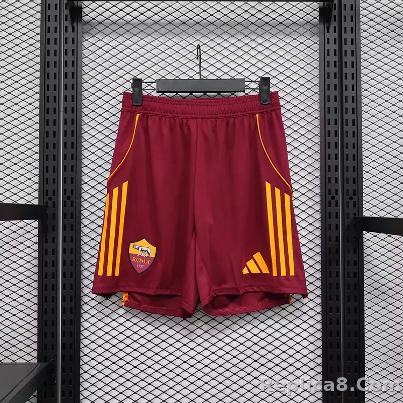 25-26 AS Roma Home Soccer Shorts Player Version