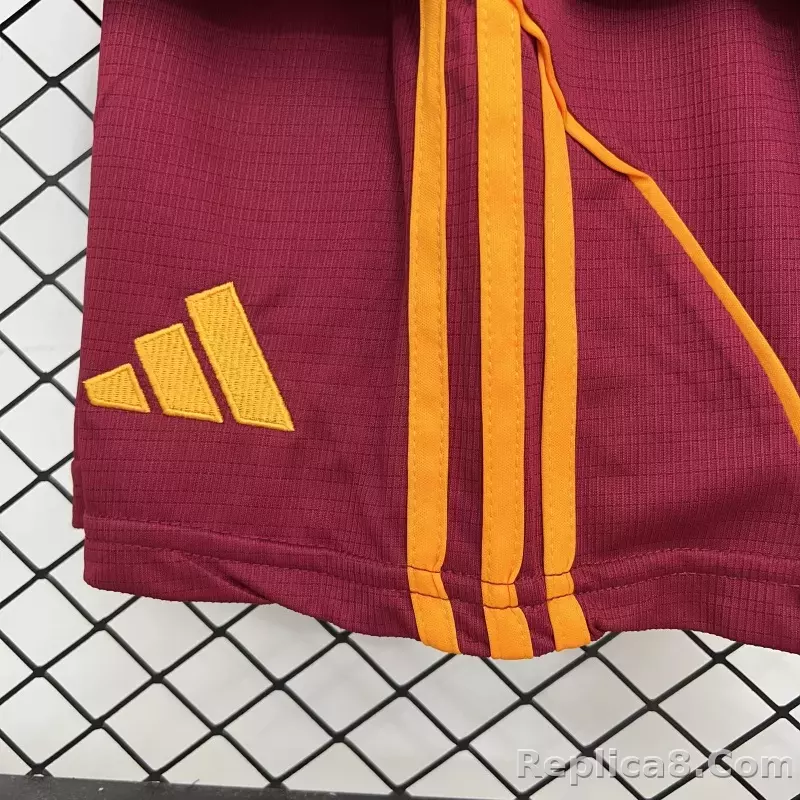 25-26 AS Roma Home Soccer Kids Kit Jersey+Shorts - detail