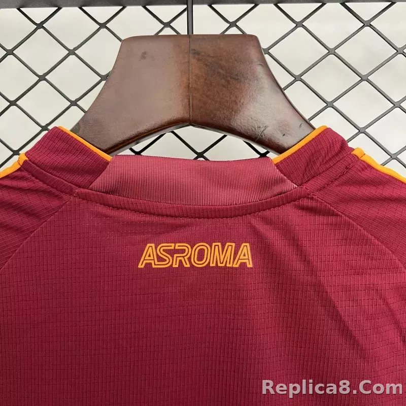 25-26 AS Roma Home Soccer Kids Kit Jersey+Shorts - detail