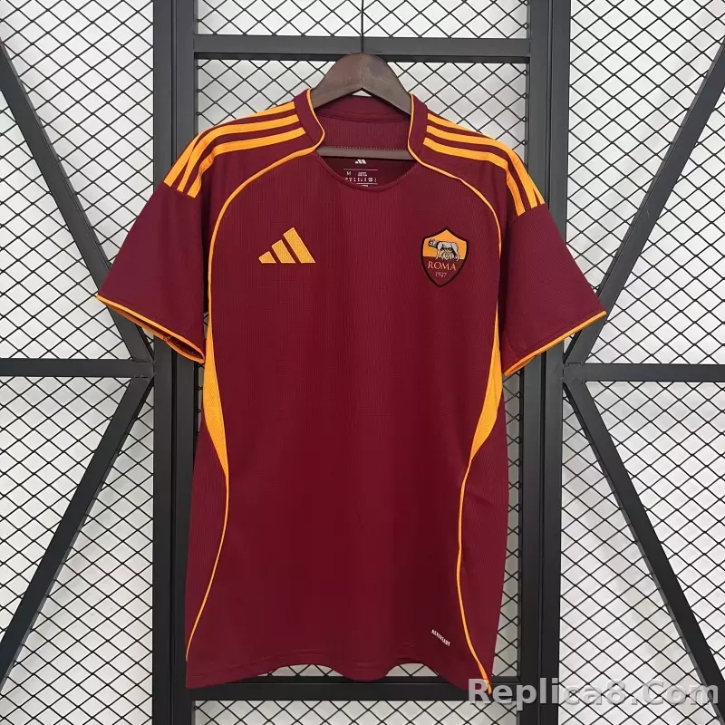 25-26 AS Roma Home Soccer Jersey
