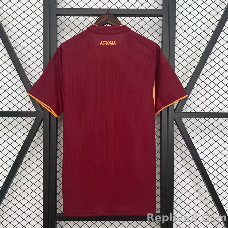 25-26 AS Roma Home Soccer Jersey - detail