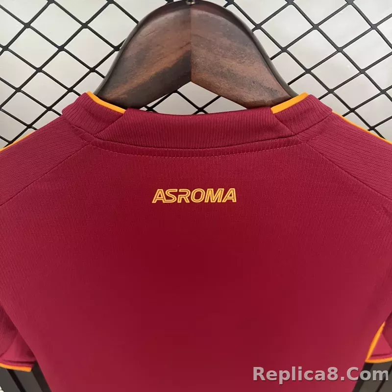 25-26 AS Roma Home Soccer Jersey - detail