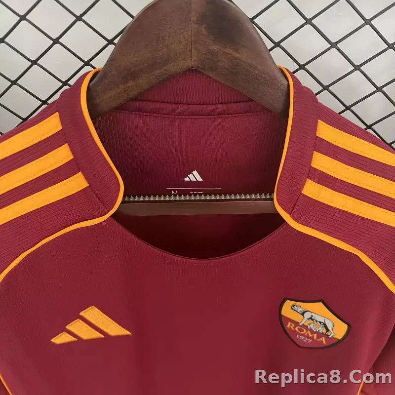 25-26 AS Roma Home Soccer Jersey - detail
