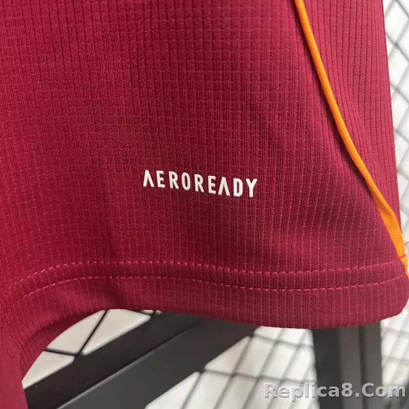 25-26 AS Roma Home Soccer Jersey - detail