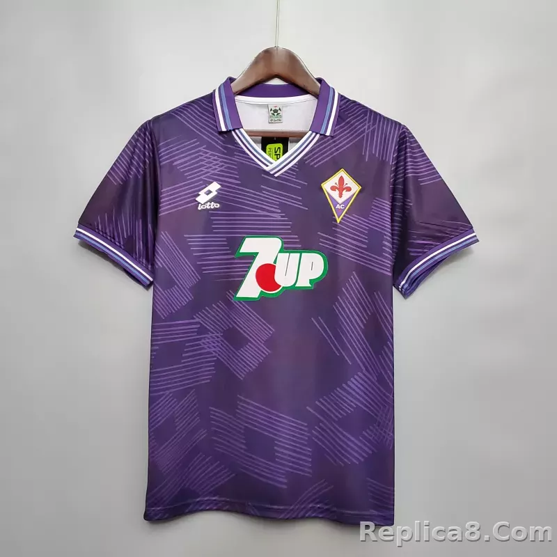1992-1993 Fiorentina Soccer Home Jersey Retro Version