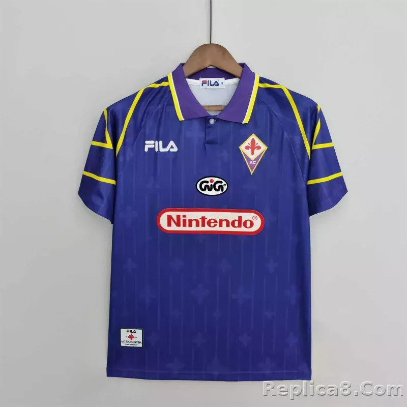 1997-1998 Fiorentina Soccer Home Jersey Retro Version