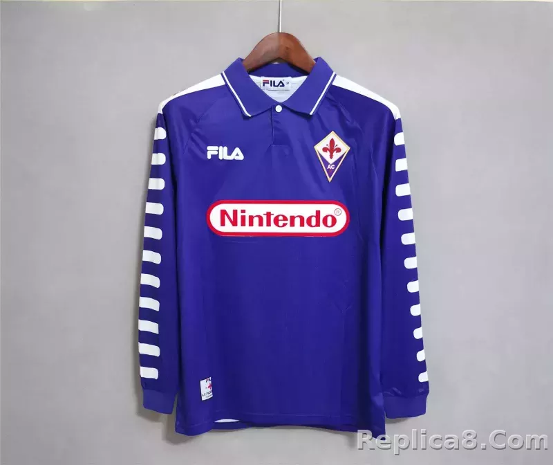 1998-1999 Fiorentina Soccer Home Retro Jersey Long Sleeve