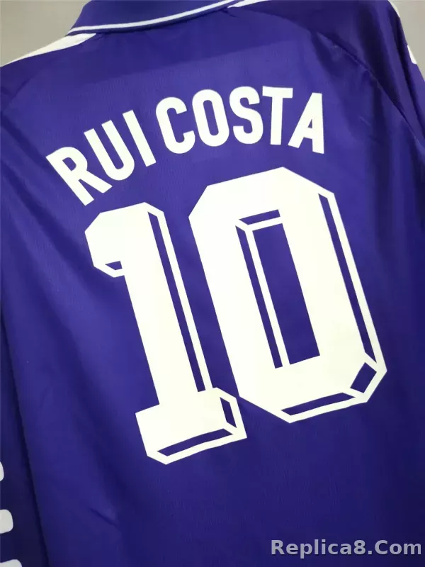 1998-1999 Fiorentina Soccer Home Retro Jersey Long Sleeve - detail