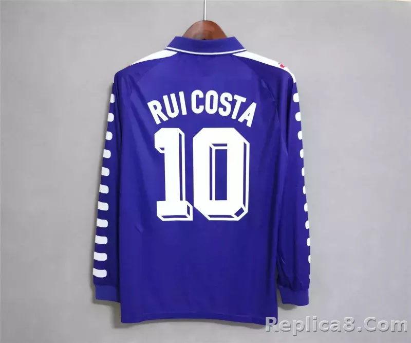 1998-1999 Fiorentina Soccer Home Retro Jersey Long Sleeve - detail
