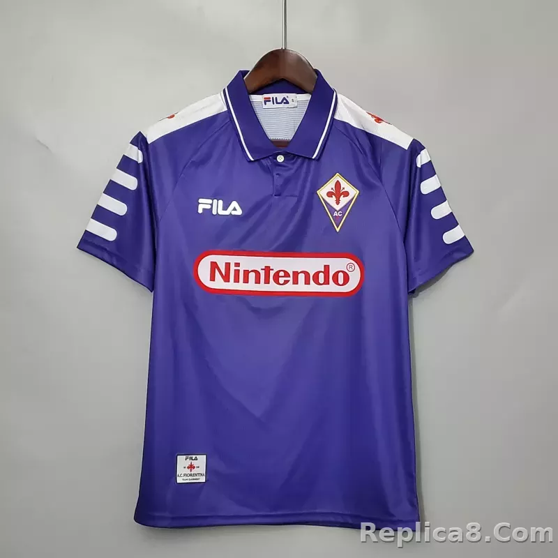 1998-1999 Fiorentina Soccer Home Jersey Retro Version