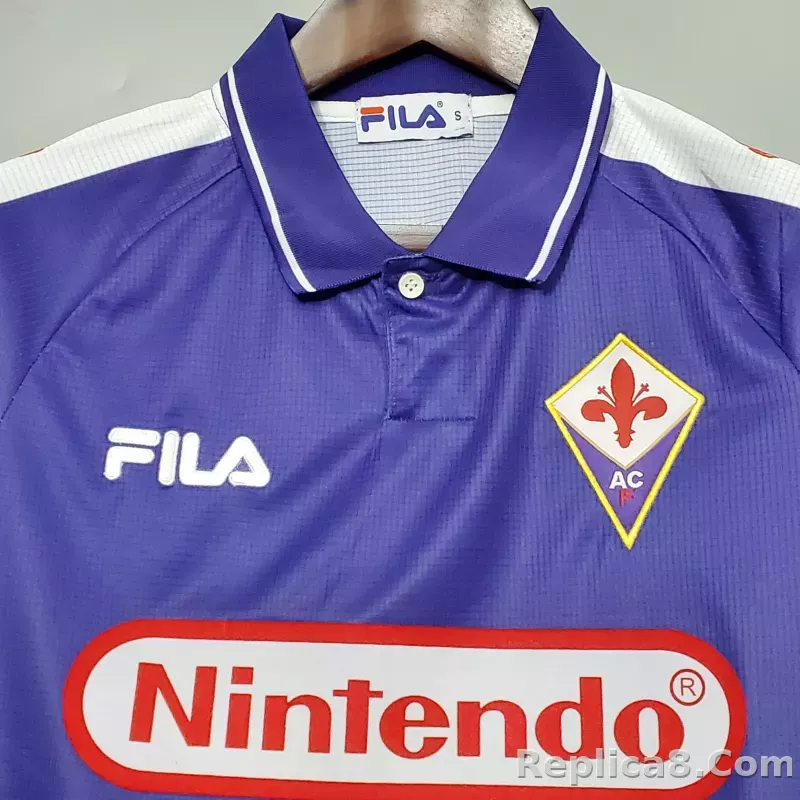 1998-1999 Fiorentina Soccer Home Jersey Retro Version - detail
