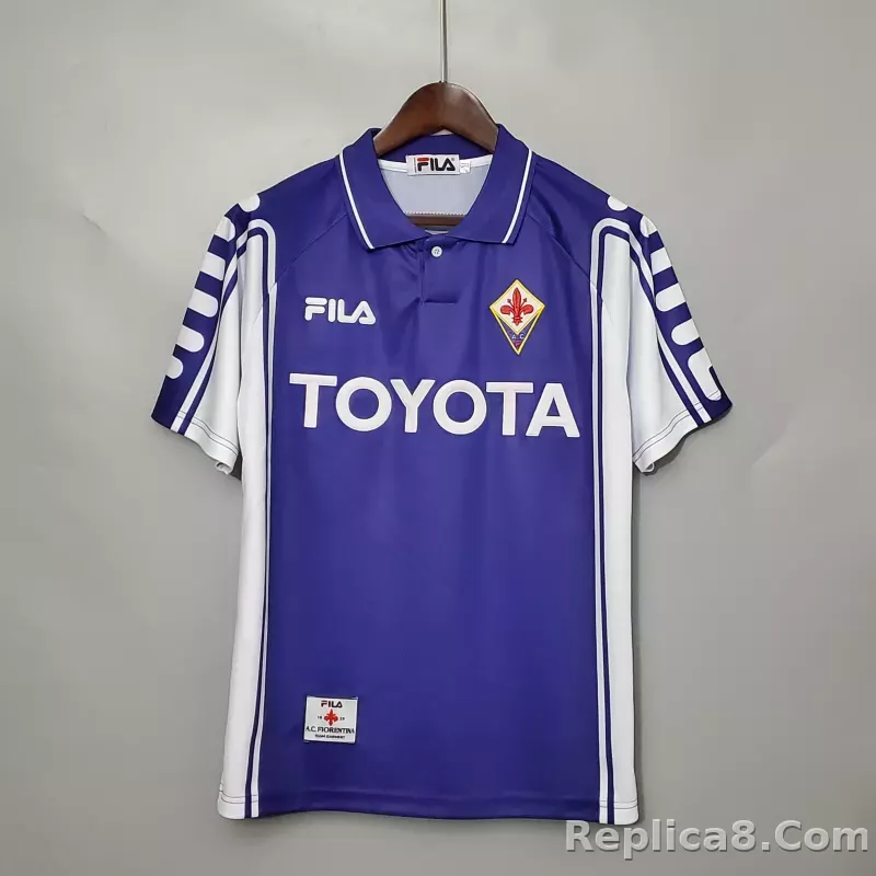 1999-2000 Fiorentina Soccer Home Jersey Retro Version