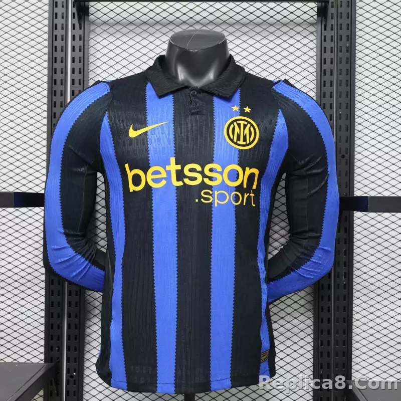 26-27 Inter Milan Home Kit Jersey Player Version Long Sleeve