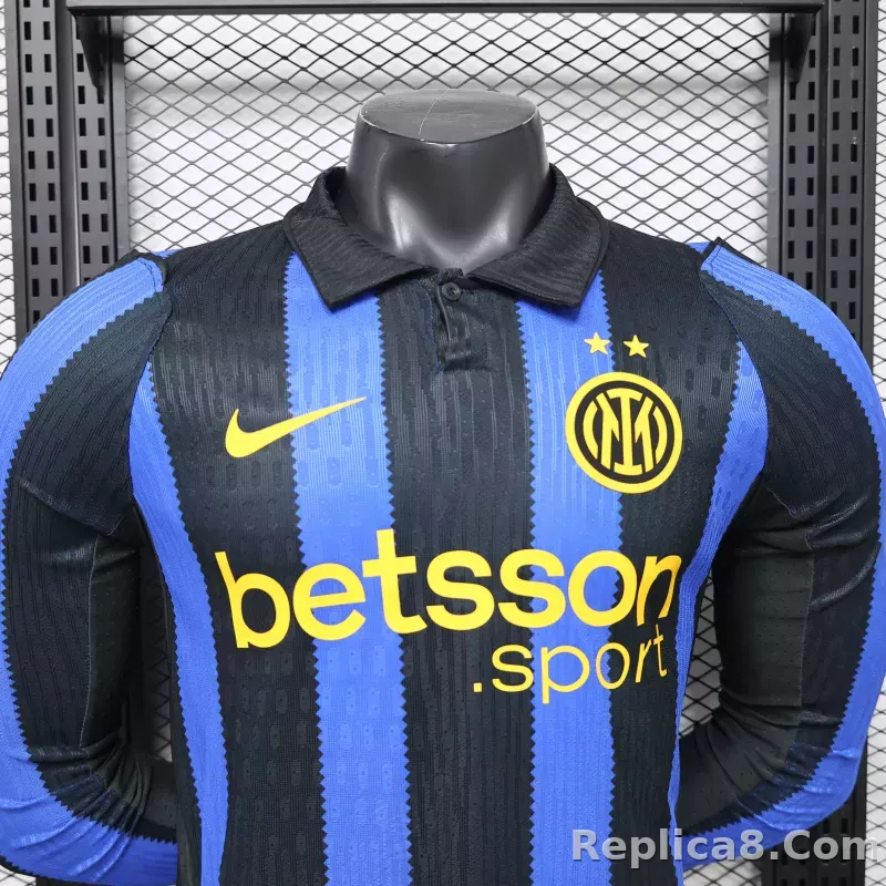 26-27 Inter Milan Home Kit Jersey Player Version Long Sleeve - detail