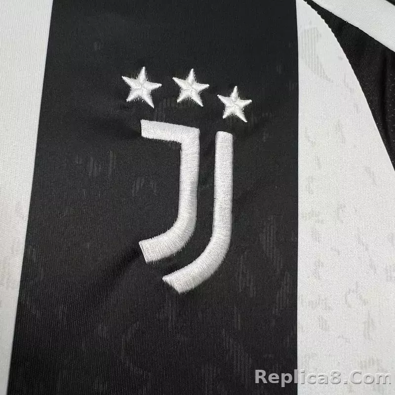 24-25 Juventus Home with Save the Children Sponsor Soccer Jersey - detail