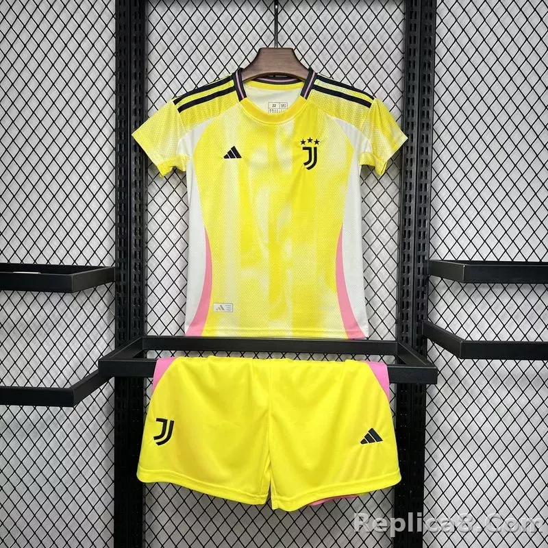 24-25 Juventus Away Soccer Kids Kit Jersey+Shorts