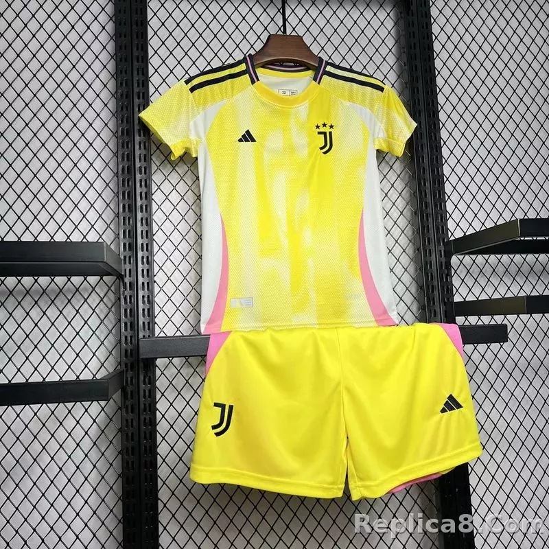 24-25 Juventus Away Soccer Kids Kit Jersey+Shorts - detail