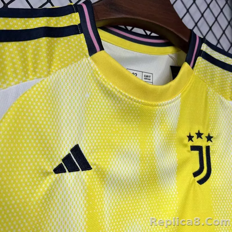 24-25 Juventus Away Soccer Kids Kit Jersey+Shorts - detail