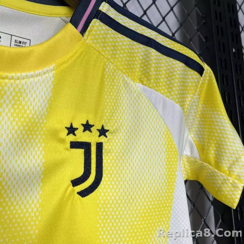24-25 Juventus Away Soccer Kids Kit Jersey+Shorts - detail