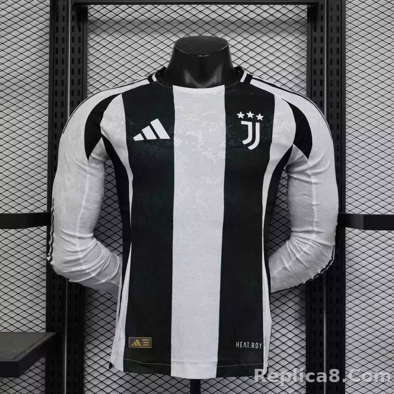 24-25 Juventus Home Soccer Jersey Player Version Long Sleeve