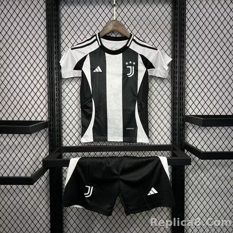 24-25 Juventus Home Soccer Kids Kit Jersey+Shorts