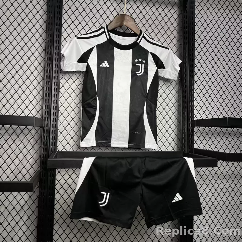 24-25 Juventus Home Soccer Kids Kit Jersey+Shorts - detail