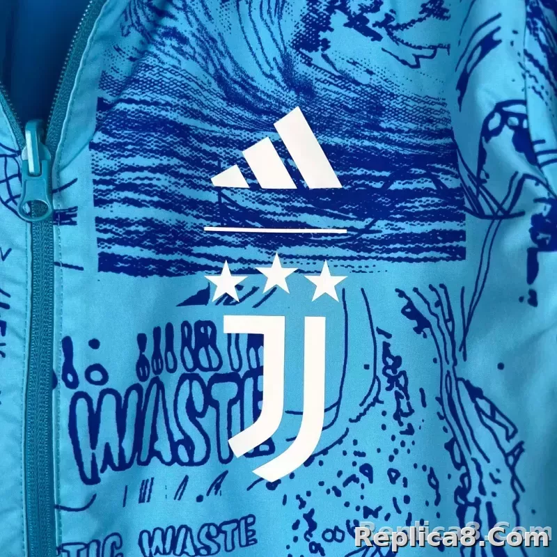 2023-2024 Juventus Reversible Windbreaker Blue Soccer Jersey 1:1 Thai Quality - detail