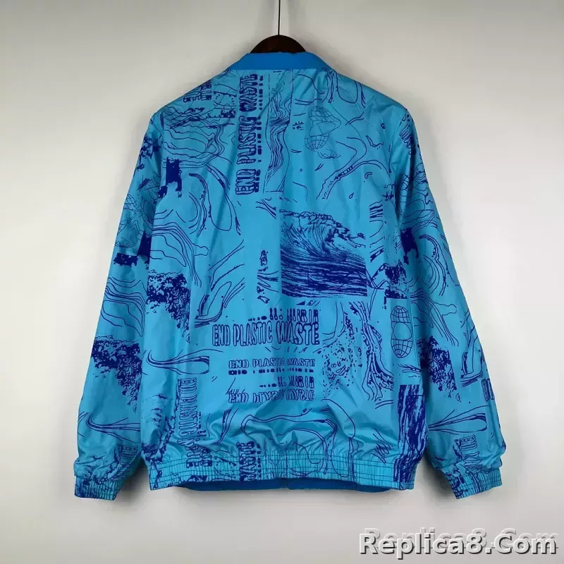 2023-2024 Juventus Reversible Windbreaker Blue Soccer Jersey 1:1 Thai Quality - detail