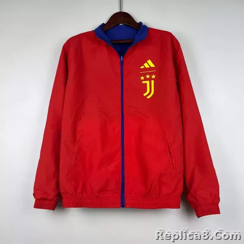 2023-2024 Juventus Reversible Windbreaker（Blue-red）Soccer Jersey 1:1 Thai Quality - detail